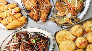 fried meat and dsserts