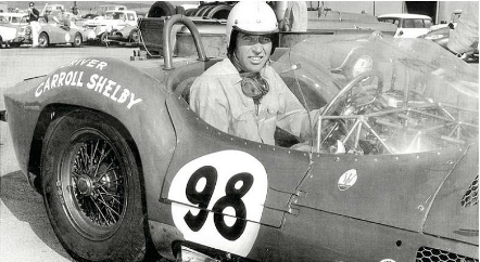  Carroll Shelby in a race with the number 98 on it