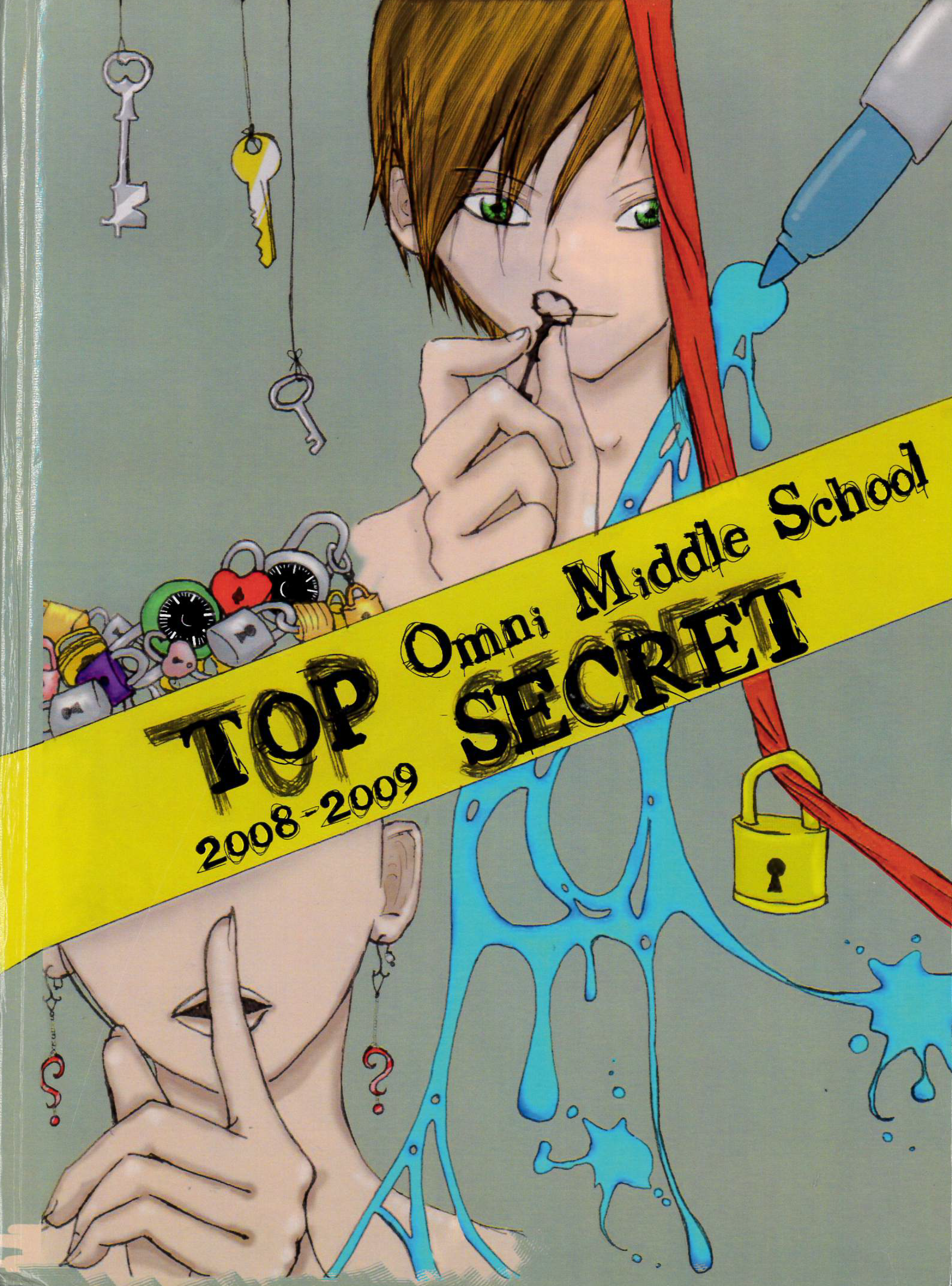 Yearbook cover, Top Secret, 2008-2009