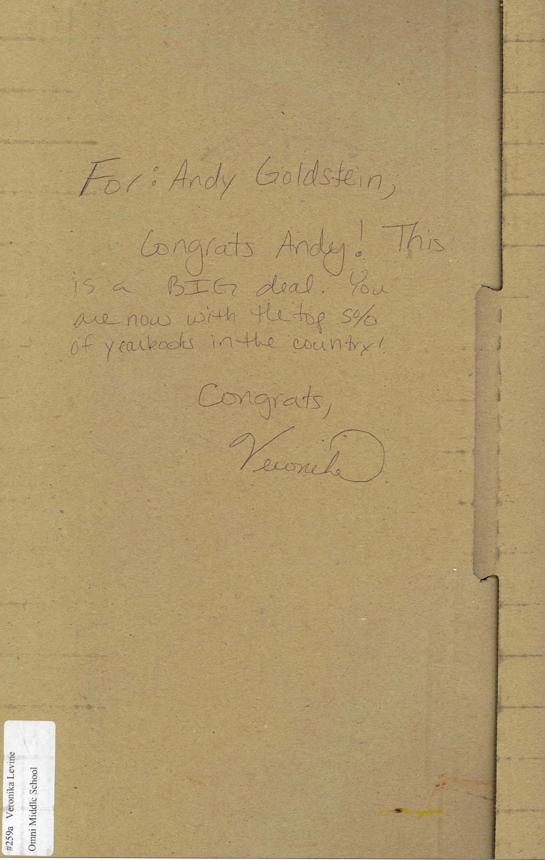 Yearbook Note of Excellence